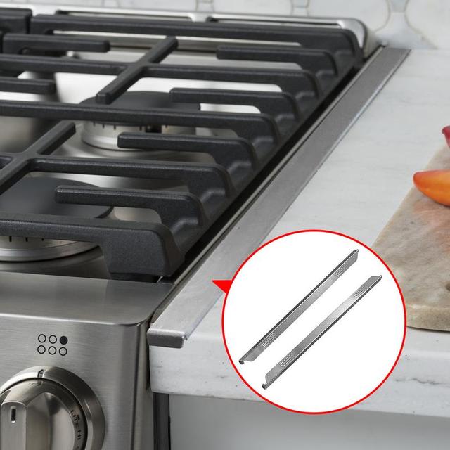 Stove Gap Cover Stainless Steel 1 Pair Stove Top Protector 23Inch / 25Inch  Stove Countertop Gap Filler Kitchen Cookware Supplies - AliExpress